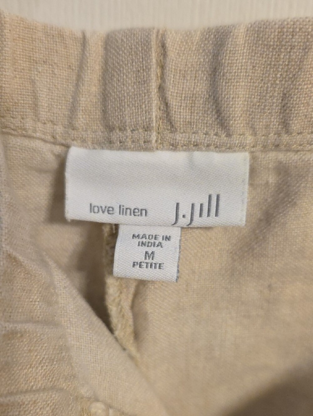 J. Jill Beige/Cream Cropped Linen Blend Pants - Picture 2 of 7